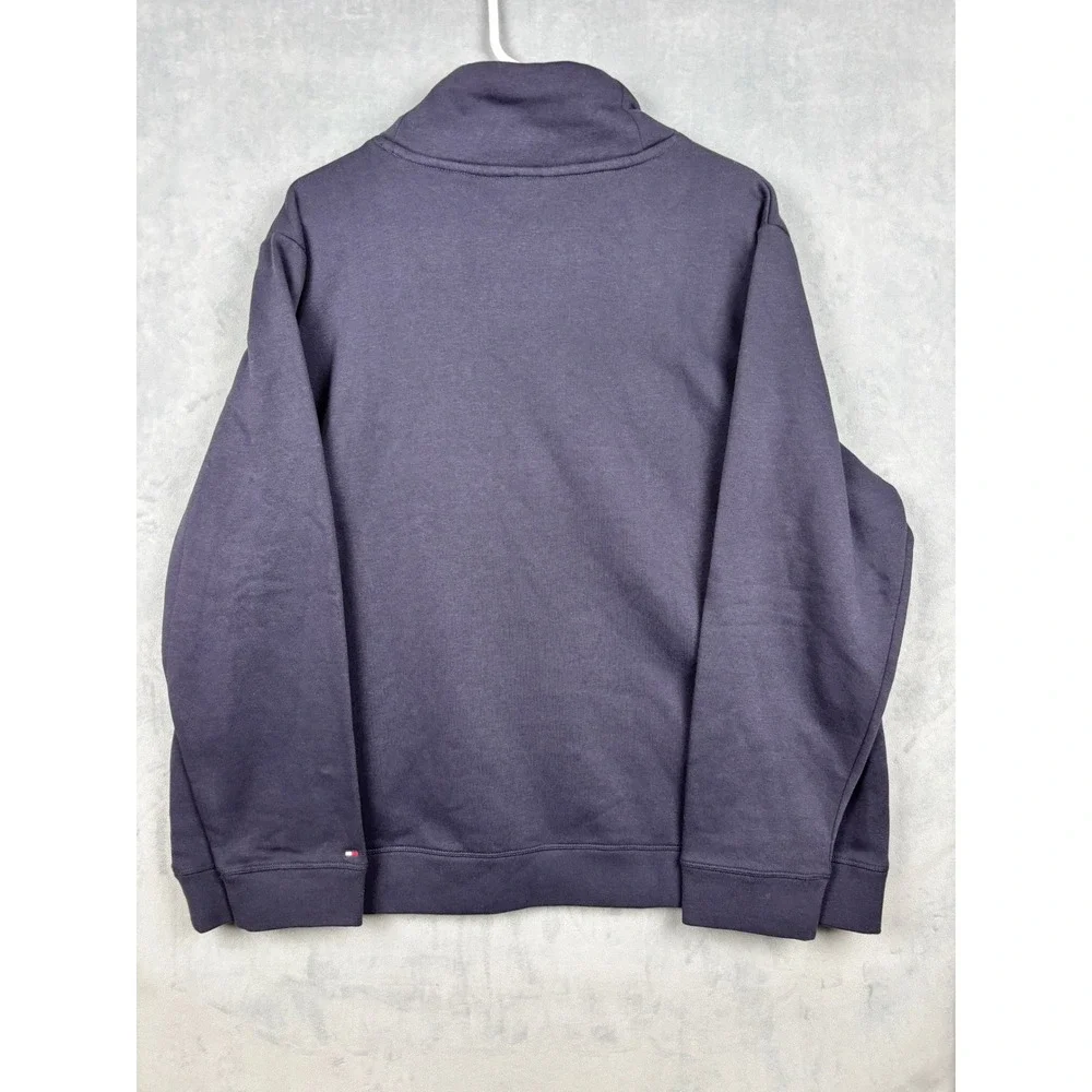 Tommy Hilfiger Mens XXL Navy Blue Funnel Neck Logo Pullover Sweatshirt 76A2577